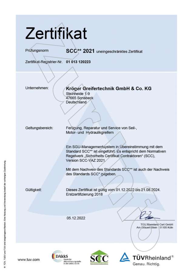 KRÖGER Greifertechnik GmbH & Co. KG - SCC-2021 DE-EN 01-013-120223 - 2023